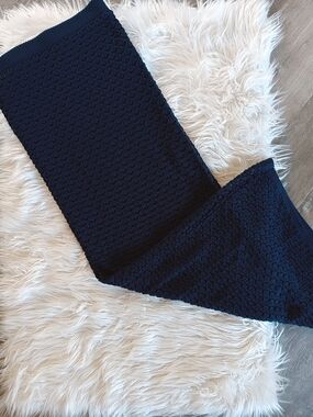 Olive & Oak Navy Blue Crochet Knit Midi Maxi Skirt XS